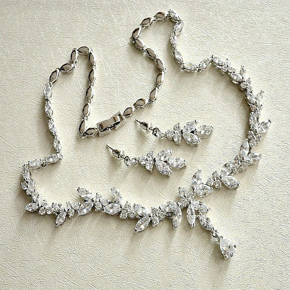 bridal necklace earrings jewelry set