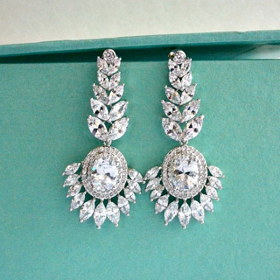 long crystal chandelier earrings