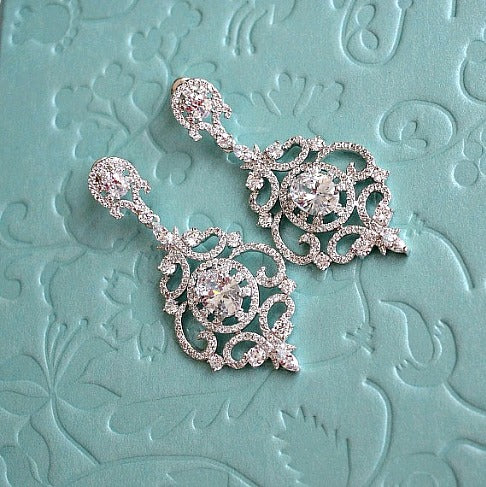 crystal chandelier bridal earrings