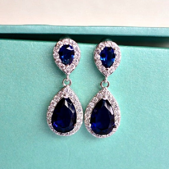blue bridesmaids earrings