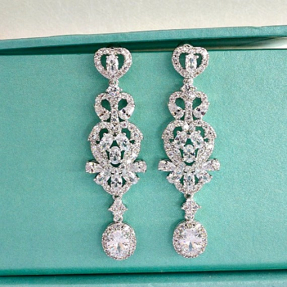 white gold wedding earrings