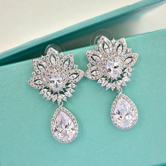 CZ crystal earrings