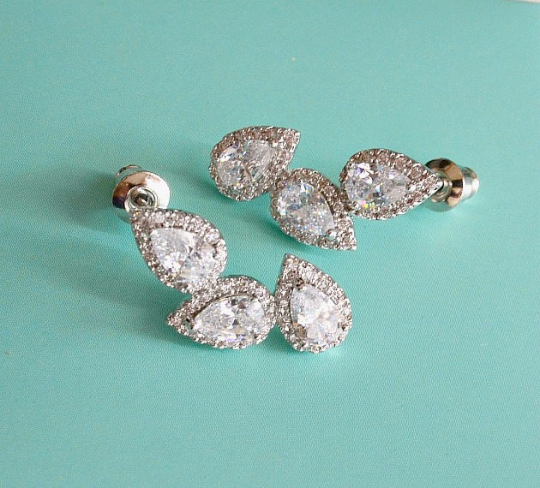 teardrop crystal wedding earrings