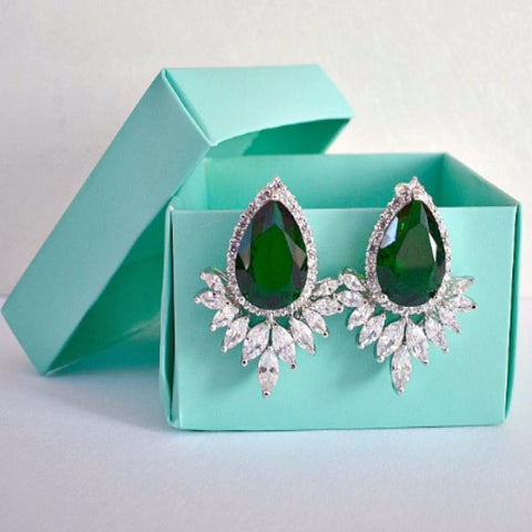 emerald wedding earrings