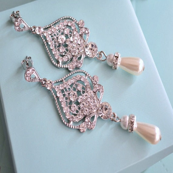 pearl vintage bridal earrings