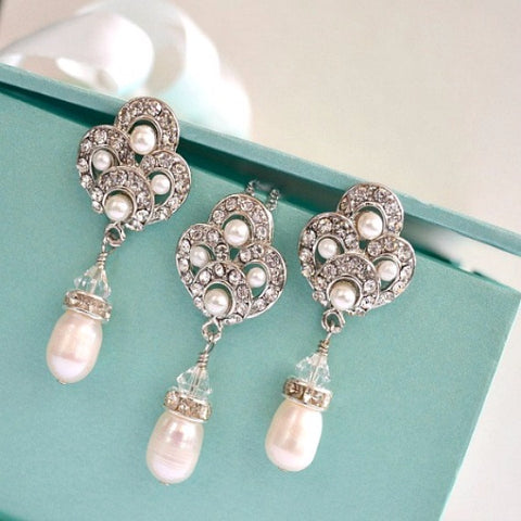 pearl bridal jewelry set