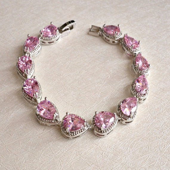 blush pink wedding bracelet