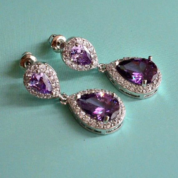 amethyst bridesmaid earrings
