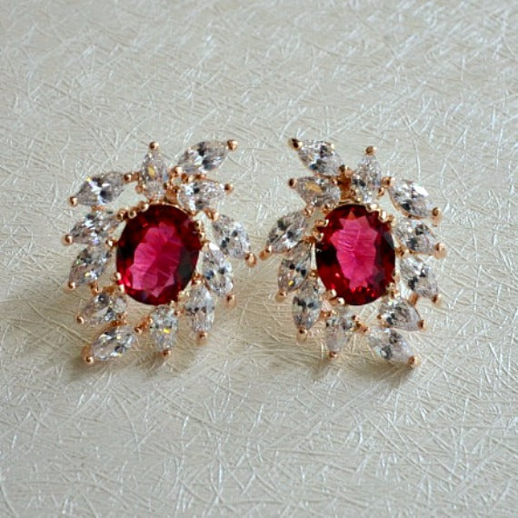 cluster stud bridal earrings