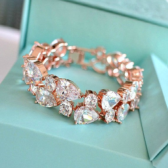 rose gold bridal bracelet