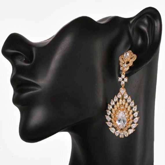 rose gold CZ crystal bridesmaid earrings